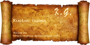 Kustos Gyoma névjegykártya